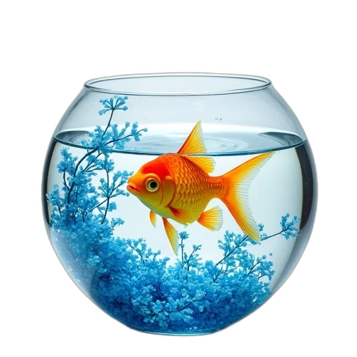 animal, creature, food, photorealistic, 3d render, underwater, glass, fish transparent PNG cut-out