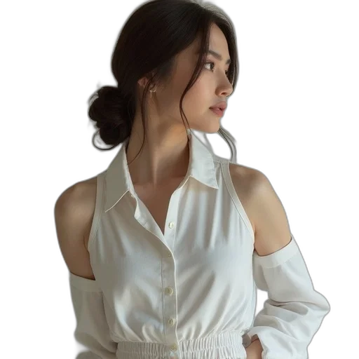 dress, jacket, staff, jewelry, photorealistic, oil painting, monochrome, earth tones transparent PNG cut-out