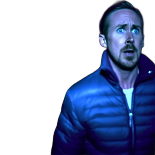 jacket, face, creature, concept art, photorealistic, comic book art, cartoon, neon lights transparent PNG cut-out