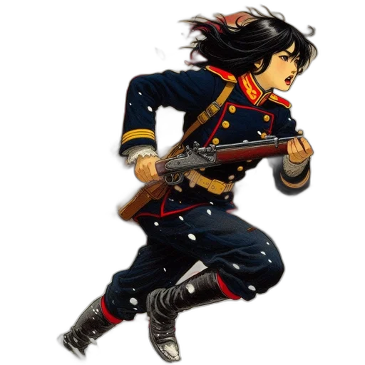 weapon, jacket, sword, staff, concept art, pixel art, anime, comic book art transparent PNG cut-out