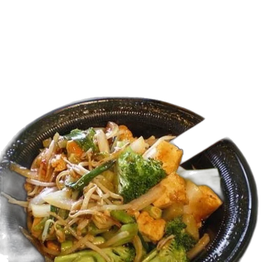 food, photorealistic, black, bowl, chopsticks, top transparent PNG cut-out