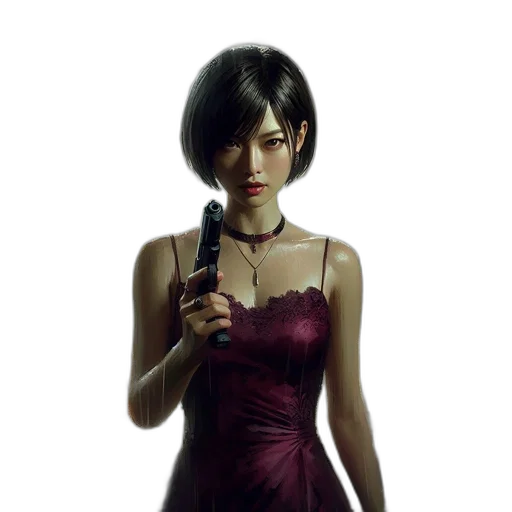 dress, weapon, staff, concept art, photorealistic, comic book art, fantasy art, dark transparent PNG cut-out