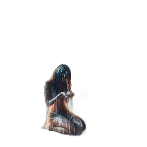 hair, dress, creature, bottle, 3d render, concept art, oil painting, pixel art transparent PNG cut-out