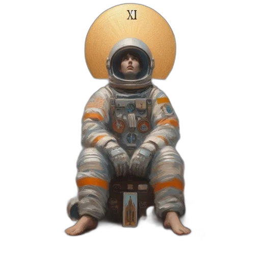 robot, creature, concept art, fantasy art, 3d render, pixel art, outer space, earth tones transparent PNG cut-out