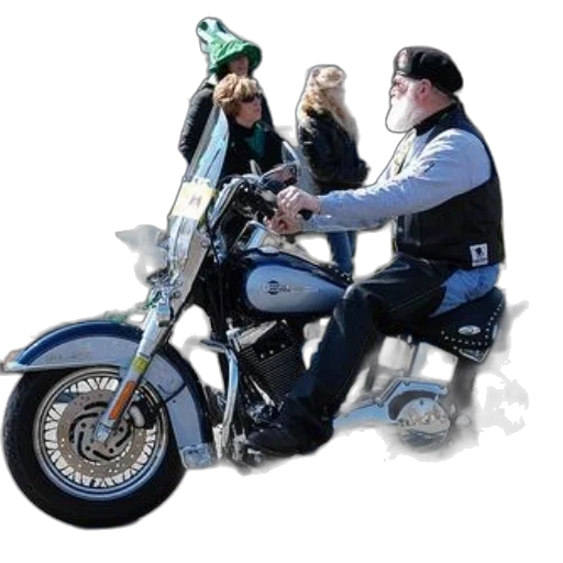 jacket, man, motorcycle, rides, down, street, during, parade transparent PNG cut-out