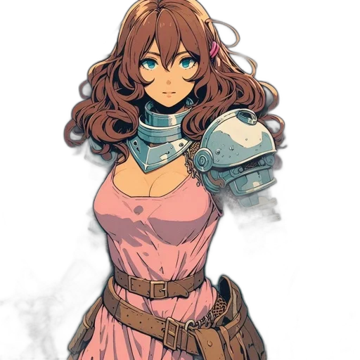 dress, sword, staff, weapon, concept art, fantasy art, watercolor, anime transparent PNG cut-out