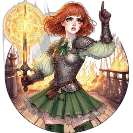 staff, sword, fantasy art, concept art, comic book art, pixel art, fire, green transparent PNG cut-out