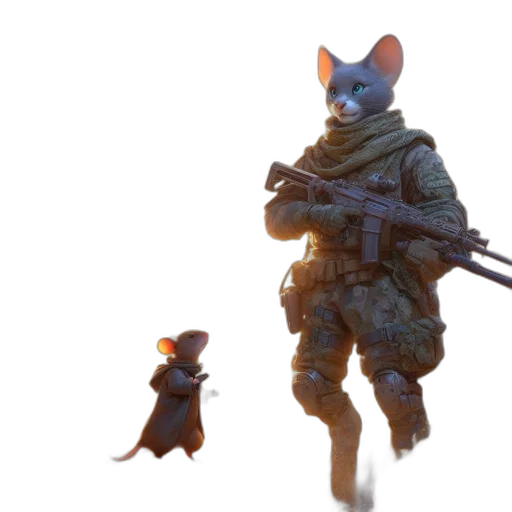 weapon, animal, creature, staff, concept art, 3d render, cyberpunk, fantasy art transparent PNG cut-out