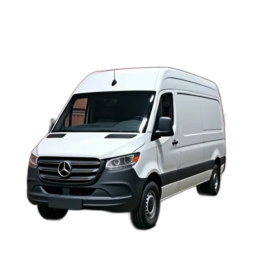 car, animal, 3d render, photorealistic, concept art, white, mercedes-benz, van transparent PNG cut-out