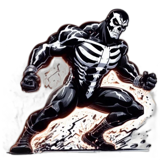 comic book art, concept art, cartoon, photorealistic, monochrome, animated, superhero, figure transparent PNG cut-out