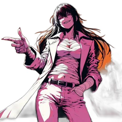 jacket, comic book art, concept art, anime, cyberpunk, red, animated, female transparent PNG cut-out