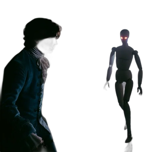 robot, mask, creature, jacket, concept art, 3d render, comic book art, cyberpunk transparent PNG cut-out