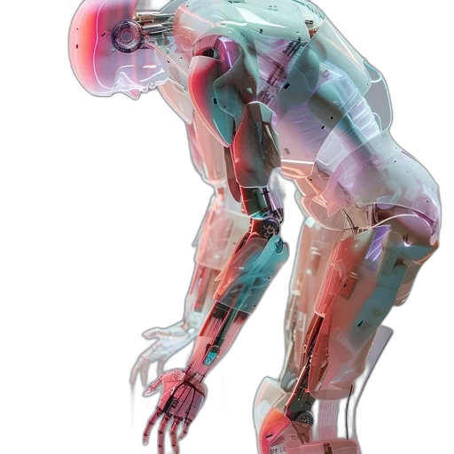 robot, concept art, cyberpunk, 3d render transparent PNG cut-out