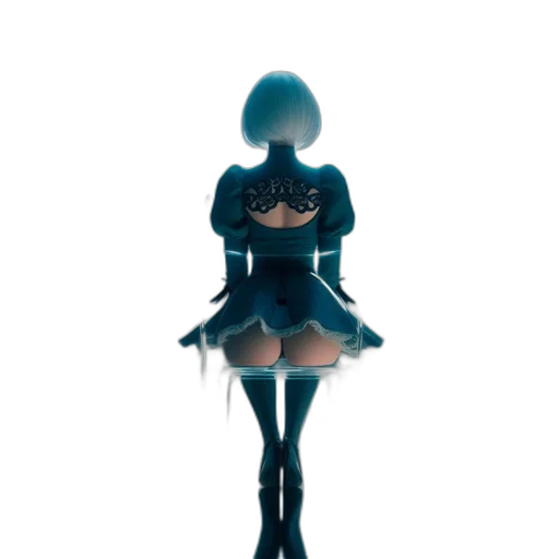 dress, robot, mask, staff, concept art, 3d render, pixel art, anime transparent PNG cut-out