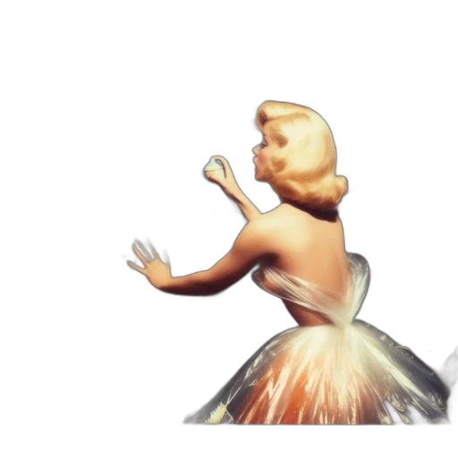 dress, hair, creature, 3d render, concept art, photorealistic, pixel art, blonde transparent PNG cut-out
