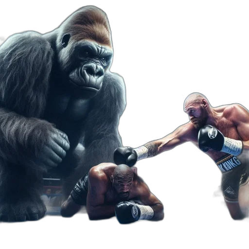 concept art, photorealistic, 3d render, fantasy art, inside, boxing, ring, bald transparent PNG cut-out