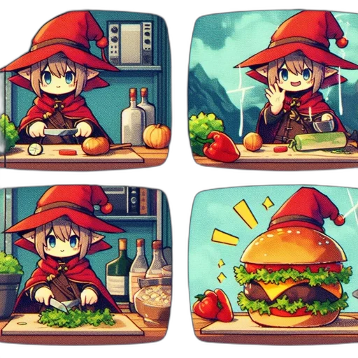 food, pixel art, concept art, fantasy art, anime, red, animated, character transparent PNG cut-out
