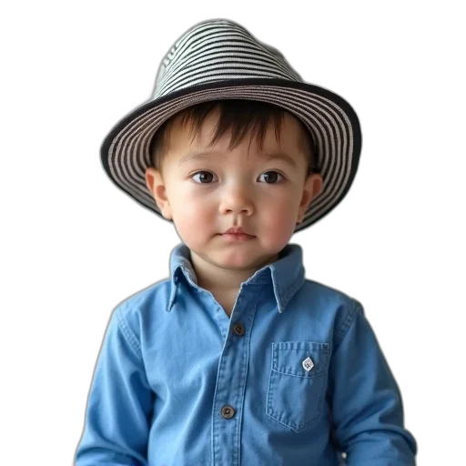 hat, face, jacket, staff, photorealistic, 3d render, toddler, wearing transparent PNG cut-out