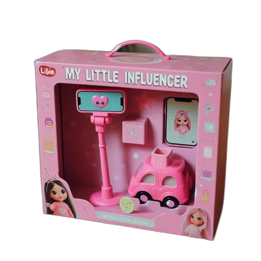 car, 3d render, concept art, fire, box, labeled, little, influencer transparent PNG cut-out