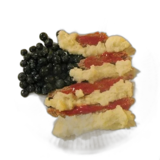 food, crown, hat, plate, mashed, potatoes, blueberries, arranged transparent PNG cut-out