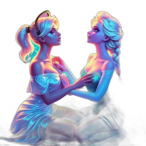 mask, face, concept art, vaporwave, fantasy art, 3d render, neon lights, underwater transparent PNG cut-out