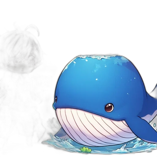 creature, hat, concept art, pixel art, fantasy art, vaporwave, underwater, blue transparent PNG cut-out