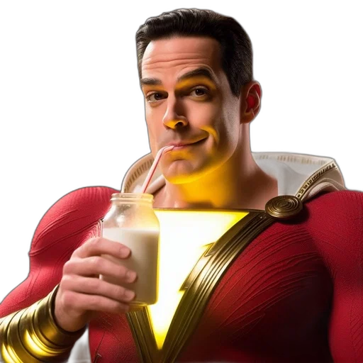 comic book art, concept art, golden, man, donning, vibrant, red, superhero transparent PNG cut-out