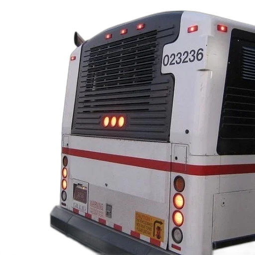 3d render, white, bus, number, 023236 transparent PNG cut-out