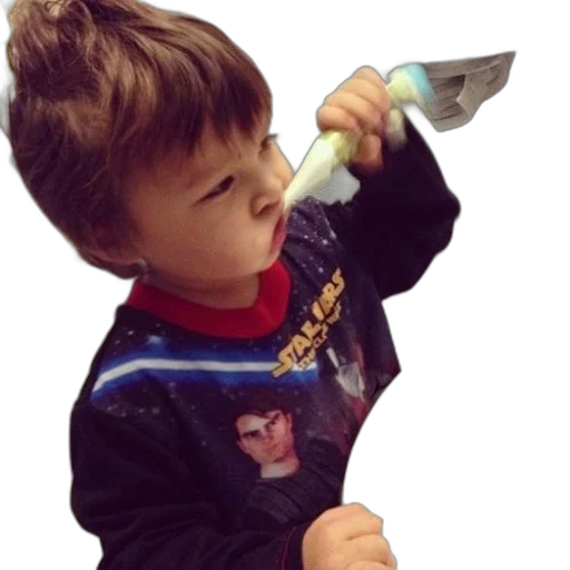 staff, weapon, photorealistic, young, child, wearing, star, wars transparent PNG cut-out