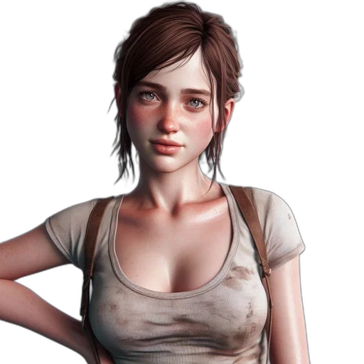 face, concept art, photorealistic, fantasy art, pixel art, young, woman, freckles transparent PNG cut-out