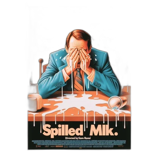 food, jacket, poster, spilled, milk, man, blue, suit transparent PNG cut-out