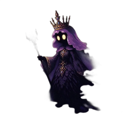 crown, dress, staff, creature, concept art, fantasy art, 3d render, pixel art transparent PNG cut-out