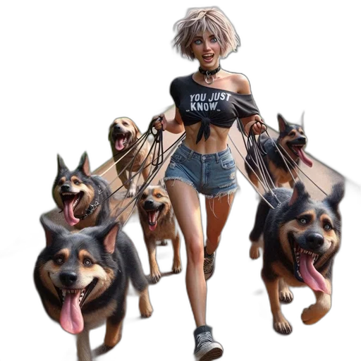 animal, creature, concept art, fantasy art, pixel art, comic book art, young, woman transparent PNG cut-out