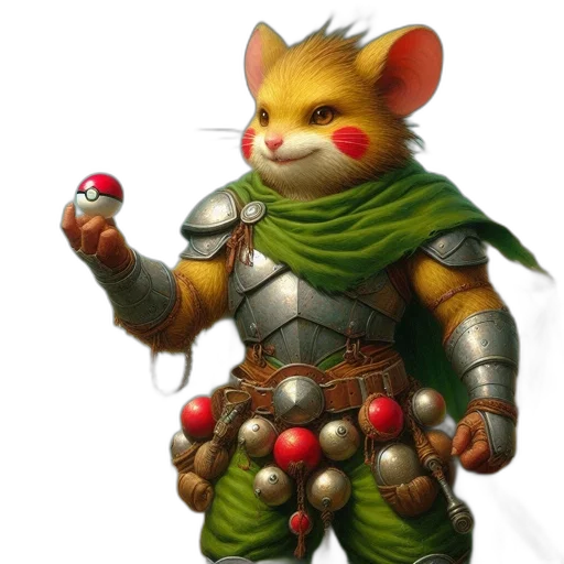 staff, concept art, fantasy art, 3d render, pixel art, anthropomorphic, mouse, stands transparent PNG cut-out