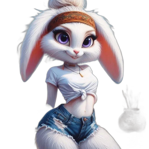 animal, dress, concept art, photorealistic, cartoon, 3d render, bunny, character transparent PNG cut-out