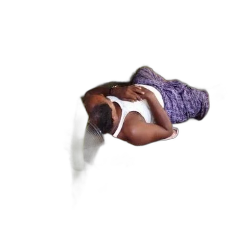 shoes, mask, jewelry, weapon, 3d render, person, sleeps, ground transparent PNG cut-out