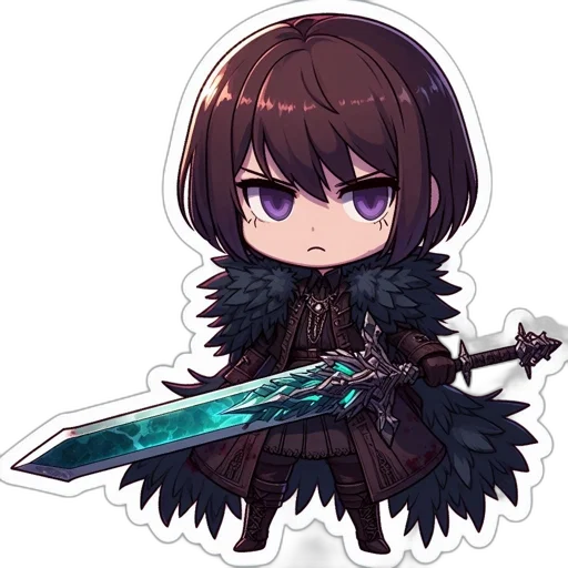 sword, weapon, staff, pixel art, fantasy art, anime, concept art, dark transparent PNG cut-out