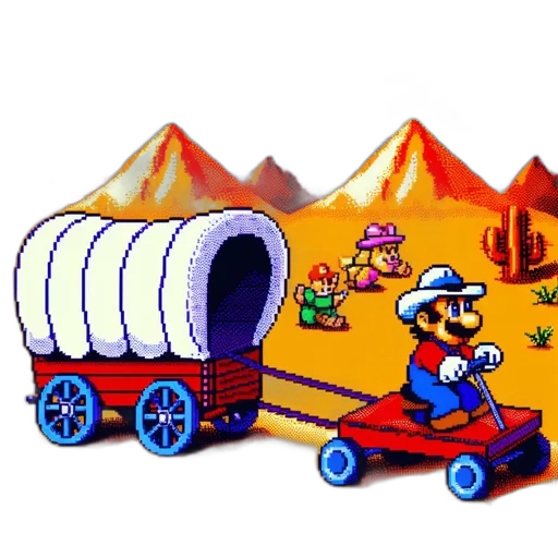 car, robot, pixel art, concept art, 3d render, fire, snow, retro-styled transparent PNG cut-out