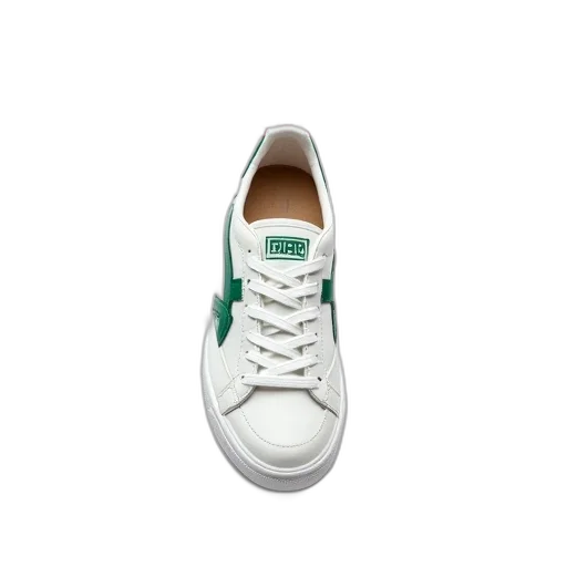 shoes, green, white, sneaker, logo, tongue, stripe, side transparent PNG cut-out