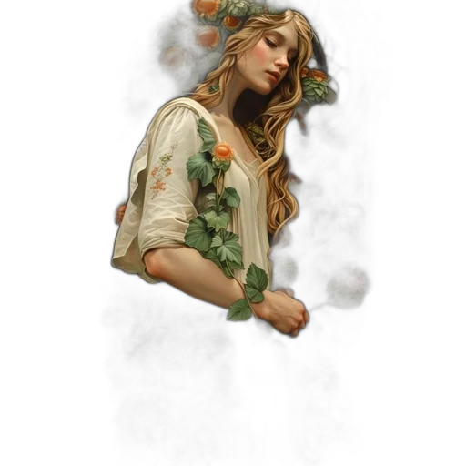 staff, dress, face, hat, fantasy art, concept art, photorealistic, oil painting transparent PNG cut-out