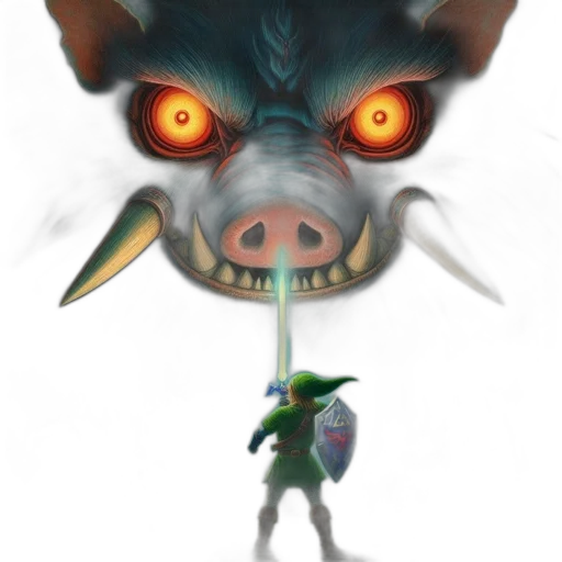 mask, creature, face, animal, concept art, pixel art, fantasy art, 3d render transparent PNG cut-out