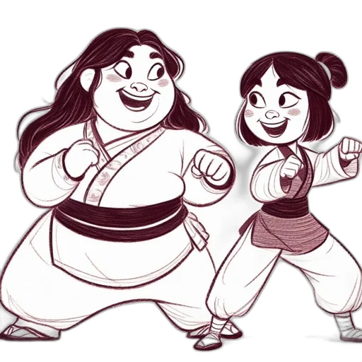 concept art, cartoon, comic book art, watercolor, monochrome, two, animated, female transparent PNG cut-out