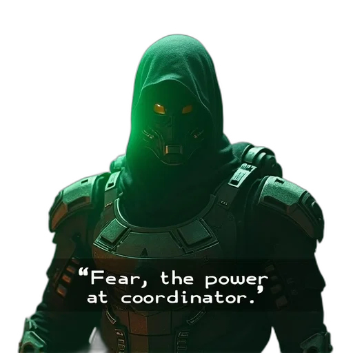 mask, robot, face, weapon, cyberpunk, concept art, green, video transparent PNG cut-out