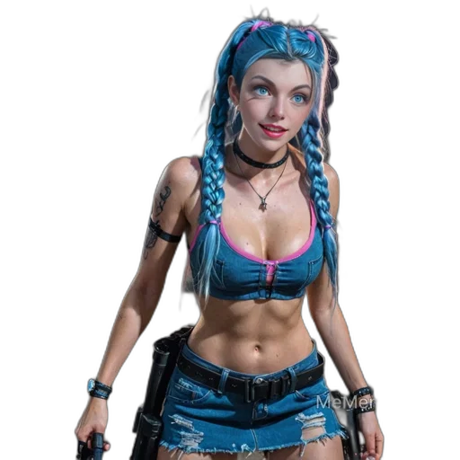 robot, cyberpunk, concept art, 3d render, fantasy art, blue, woman, braids transparent PNG cut-out