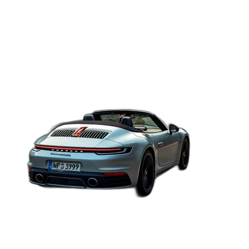 car, 3d render, photorealistic, concept art, silver, convertible, sports, black transparent PNG cut-out