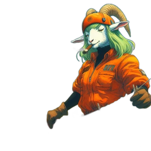 jacket, staff, hat, dragon, concept art, pixel art, fantasy art, vaporwave transparent PNG cut-out