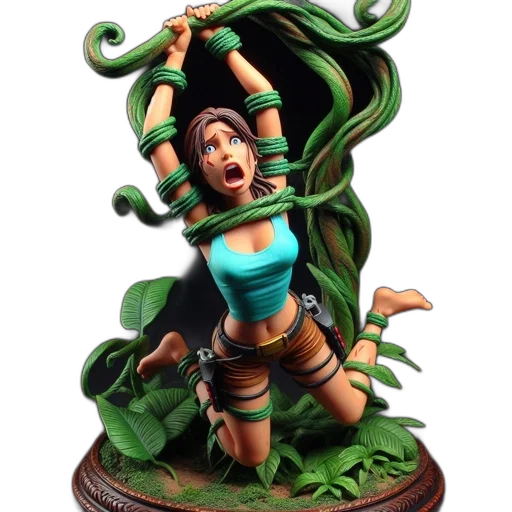 fantasy art, concept art, 3d render, comic book art, green, detailed, statue, distressed transparent PNG cut-out