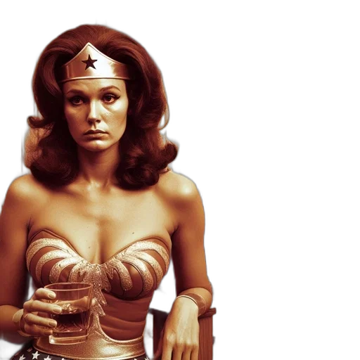 comic book art, concept art, fantasy art, woman, dressed, like, wonder, stands transparent PNG cut-out