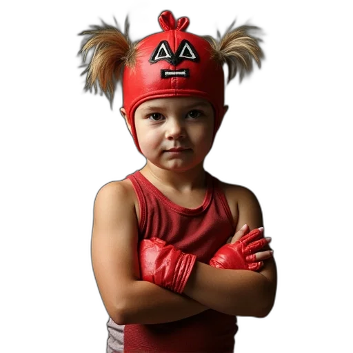hat, animal, crown, mask, photorealistic, child, wrestler, costume transparent PNG cut-out