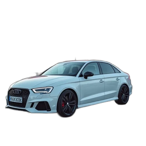 car, 3d render, photorealistic, white, parked, front, auto, park transparent PNG cut-out